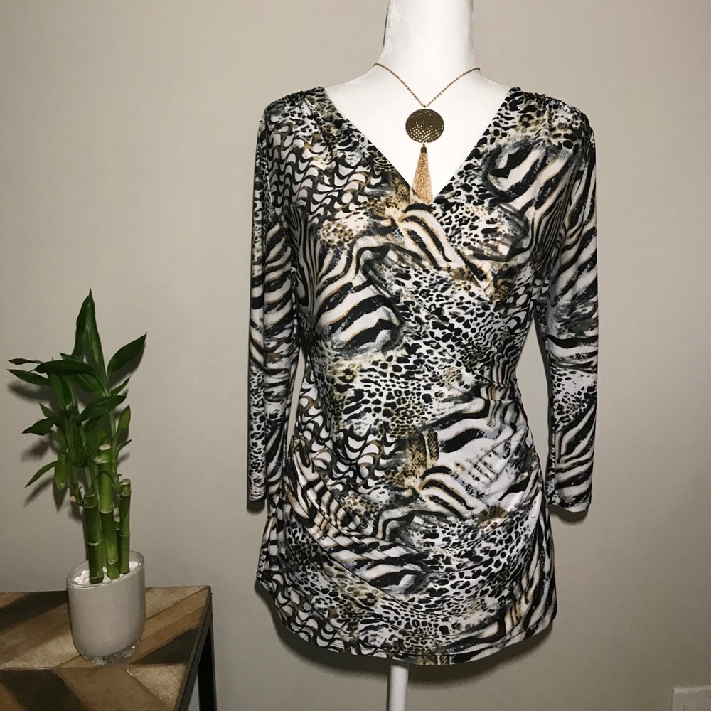 Animal Print long Sleeve Blouse
